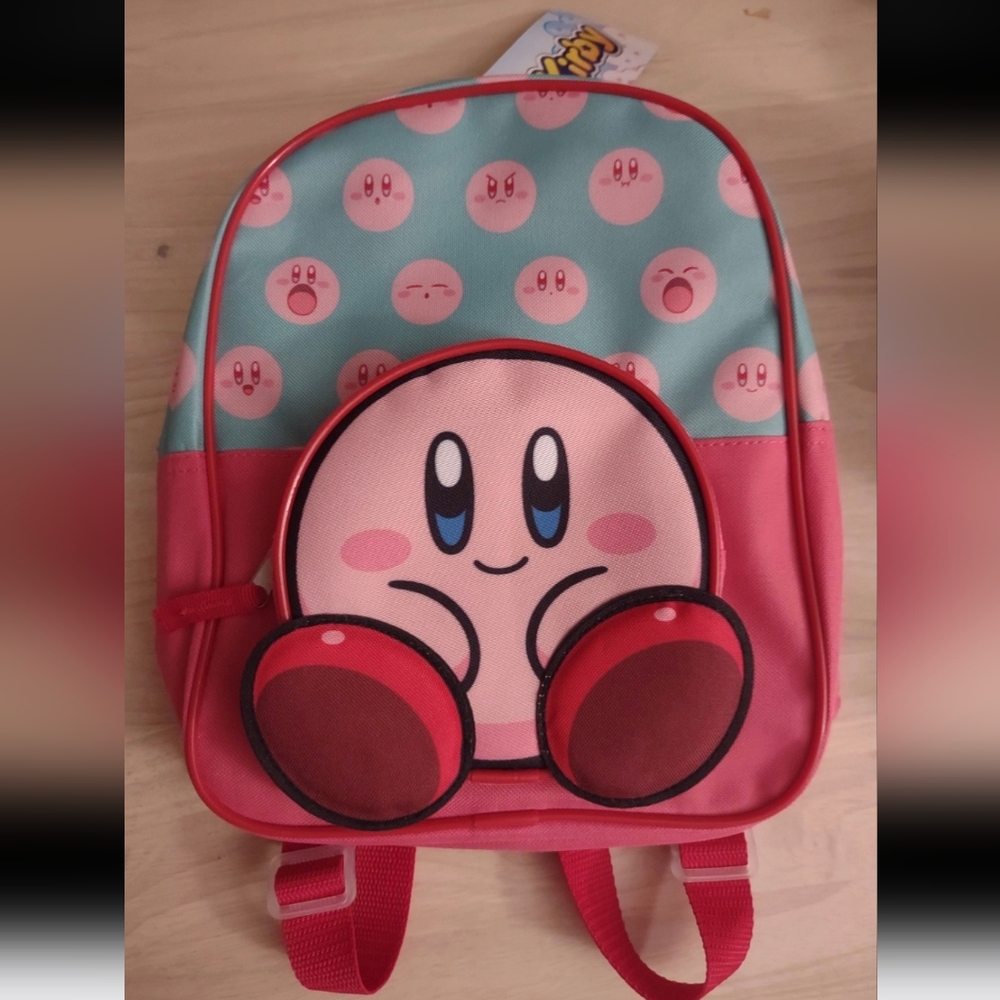 Kirby Nintendo Official Backpack Medium Size Cloth Pink Printed Bag